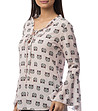 Бежова дамска блуза с принт-3 снимка