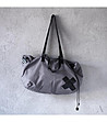 Дамска памучна чанта в сиво Frida-1 снимка