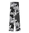 Дамски панталон с черно-бял принт на цветя Hanna-1 снимка