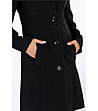 Черно дамско палто Leval-2 снимка