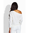 Бяла плетена дамска блуза Alvara-1 снимка