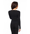 Черна дамска блуза с многоцветен принт Decco-1 снимка