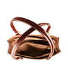 Дамска кожена чанта в бежово и кафяво Arlisa-3 снимка