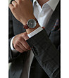 Сребрист мъжки часовник с кафява каишка Eiger-4 снимка