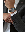 Мъжки сребрист часовник с каишка в черно Eiger-4 снимка