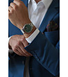 Сребрист unisex часовник със зелен циферблат Grunhorn-1 снимка