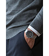 Сребрист unisex часовник с черен циферблат Dom-1 снимка