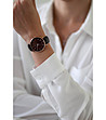 Дамски розовозлатист часовник с черна каишка Monte Rosa-1 снимка