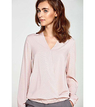 Дамска розова блуза на точки Sania снимка
