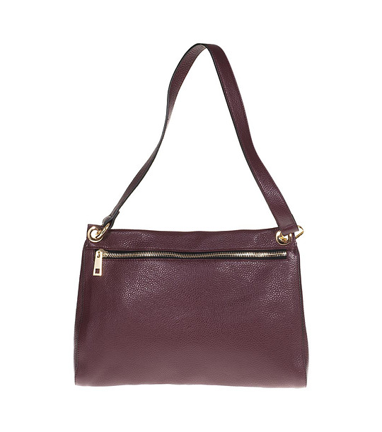 Дамска кожена чанта в цвят бордо Shary снимка