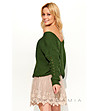 Дамски плетен пуловер в цвят каки Sylvia-1 снимка
