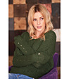 Дамски плетен пуловер в цвят каки Sylvia-4 снимка