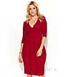 Рокля в цвят бордо с памук Susanna-1 снимка