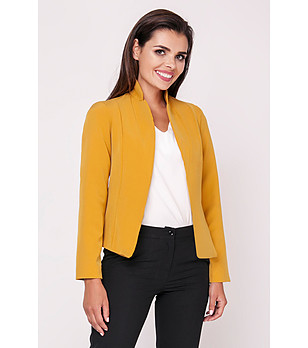 Дамско сако Karrie в цвят горчица снимка