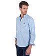 Мъжка памучна карирана риза Marc в синьо-2 снимка