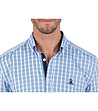Мъжка памучна карирана риза Marc в синьо-4 снимка