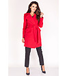 Дамско червено палто с вълна Elene-3 снимка