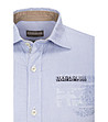 Мъжка памучна риза в светлосиньо каре Gardin-2 снимка
