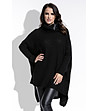 Черен дълъг дамски пуловер Milаna-3 снимка