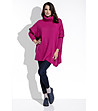 Дълъг дамски пуловер в цвят амарант Liana-3 снимка