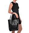 Дамска кожена чанта в черно Pegi-4 снимка