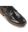Мъжки кожени обувки в черно и тъмнокафяво-4 снимка