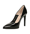 Черни дамски обувки с лъскав ефект Trissie-2 снимка