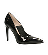 Черни дамски обувки с лъскав ефект Trissie-3 снимка