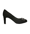 Черни дамски обувки от велур с декорация Candace-0 снимка