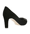 Черни дамски обувки от велур с декорация Candace-4 снимка
