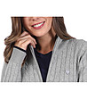 Дамска памучна жилетка в сив меланж Pola-4 снимка