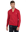 Червен мъжки памучен пуловер на точки Stive-0 снимка