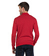 Червен мъжки памучен пуловер на точки Stive-1 снимка