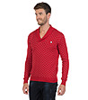 Червен мъжки памучен пуловер на точки Stive-2 снимка