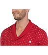 Червен мъжки памучен пуловер на точки Stive-4 снимка