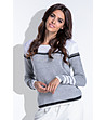 Дамски пуловер в сиво и бяло Kylie-0 снимка