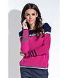 Дамски пуловер в тъмносиньо и цвят циклама Kylie-0 снимка