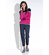 Дамски пуловер в тъмносиньо и цвят циклама Kylie-2 снимка