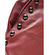 Нестандартна дамска червена кожена раница Evelina-2 снимка