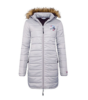 Дълго дамско яке в сиво Cindy снимка