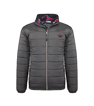 Зимно мъжко яке в цвят антрацит Tammes снимка