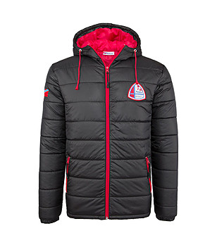 Мъжко зимно яке в черно и червено Brienz снимка