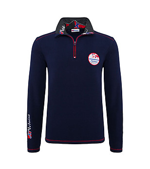 Мъжка поларена тъмносиня блуза Jorne снимка