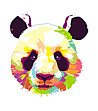 Декоративен стикер Многоцветна панда-1 снимка