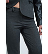 Дамски панталон в цвят антрацит на райе Ramona-3 снимка