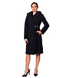 Дамско вълнено черно палто с джобове-0 снимка