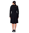 Дамско вълнено черно палто с джобове-1 снимка