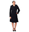 Дамско вълнено черно палто с джобове-2 снимка