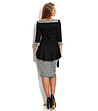 Дамски комплект от блуза и пола в черно и бяло-1 снимка