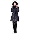 Зимно дамско черно яке-2 снимка